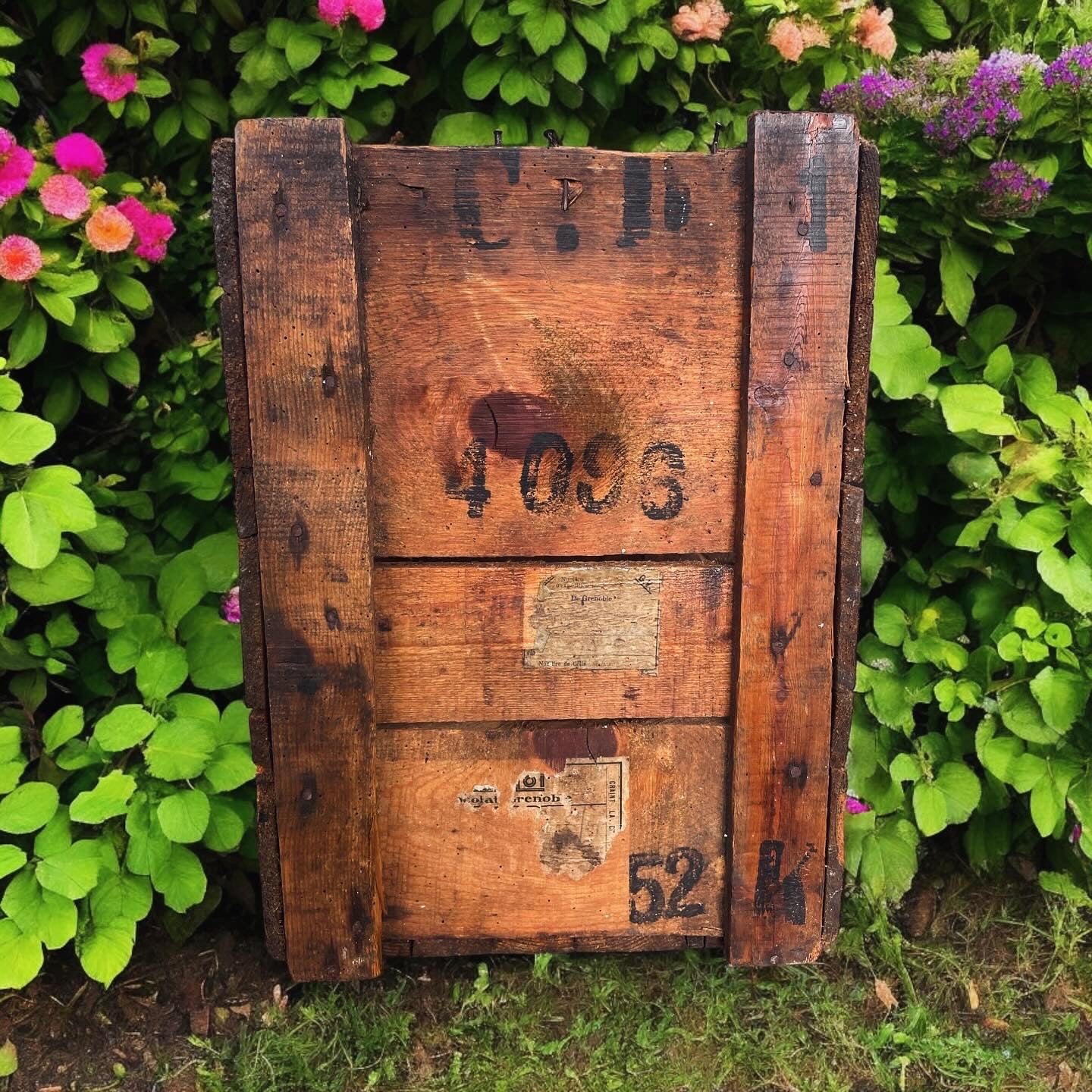 Large antique Grenoble warehouse chest