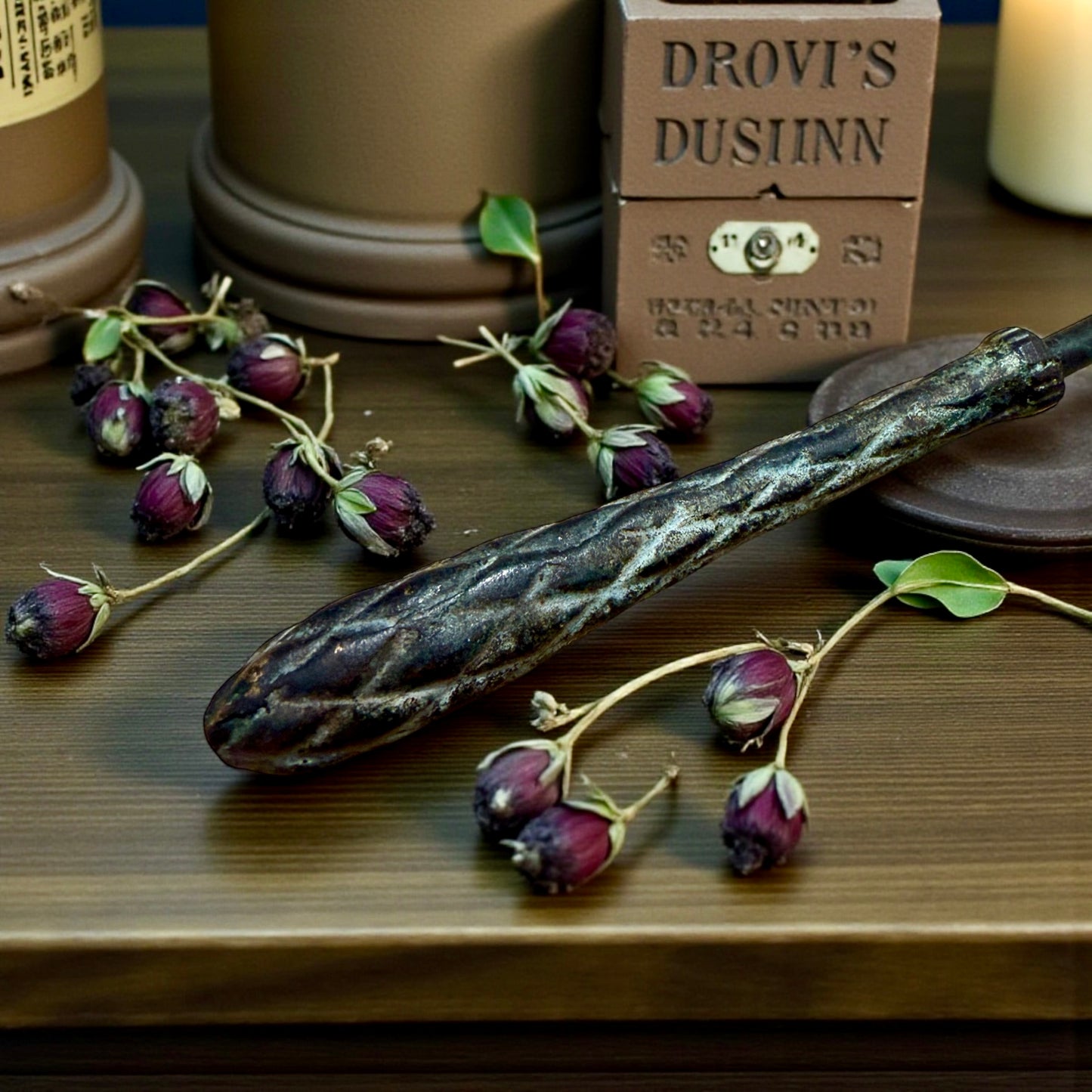 Spegni candele con campana mobile, decorato, in ghisa