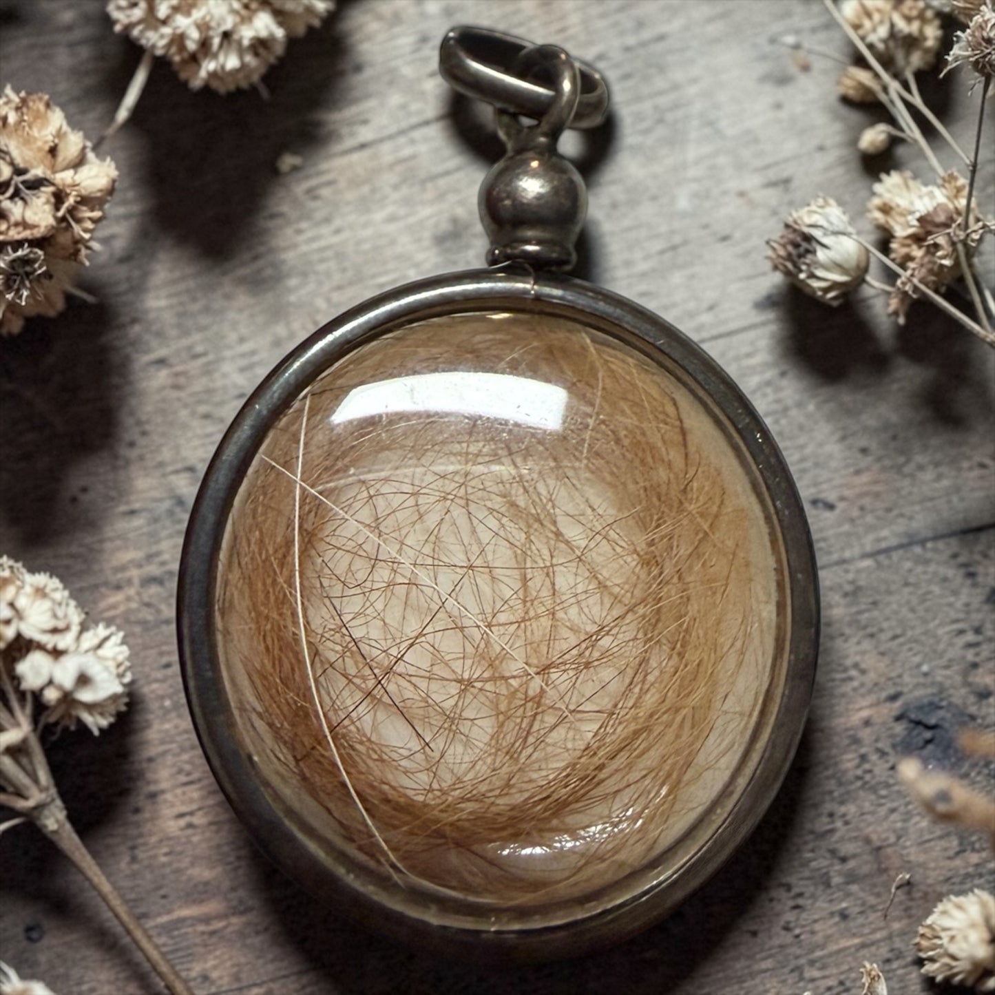 Pendente vittoriano hairwork gioiello da lutto