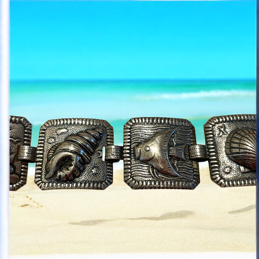 Bracciale placcato argento tema marino, anni ‘50 ‘60, Amarcord