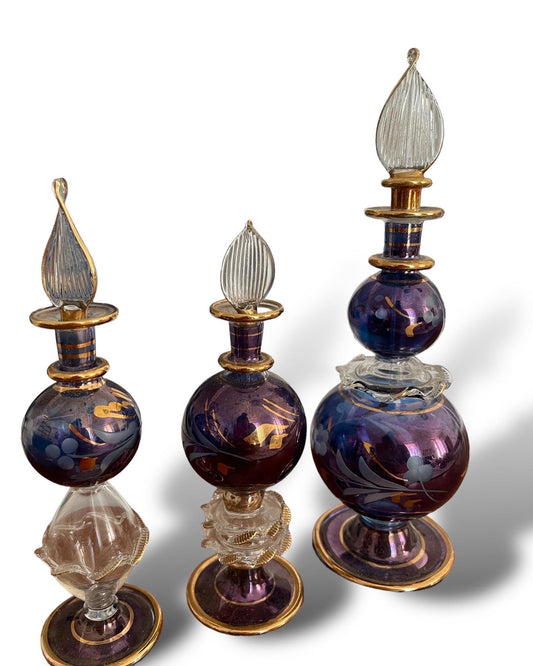 Antique blown glass perfume bottles