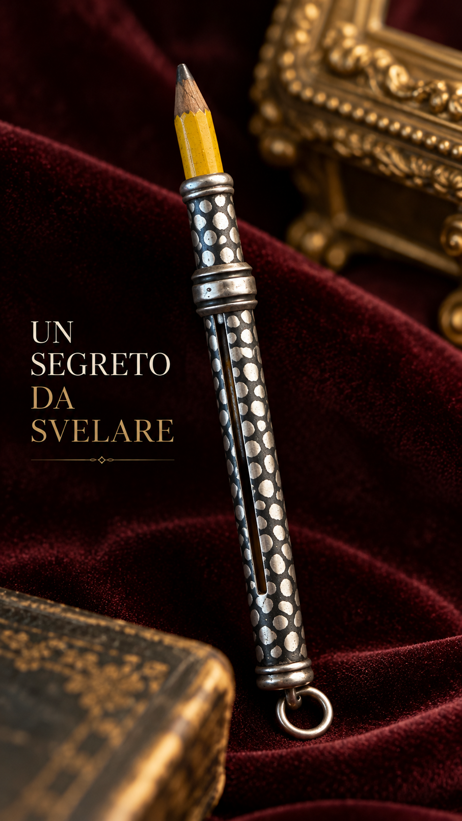 Antica matita meccanica da châtelaine in argento a scorrimento, fine ‘800 primo ‘900