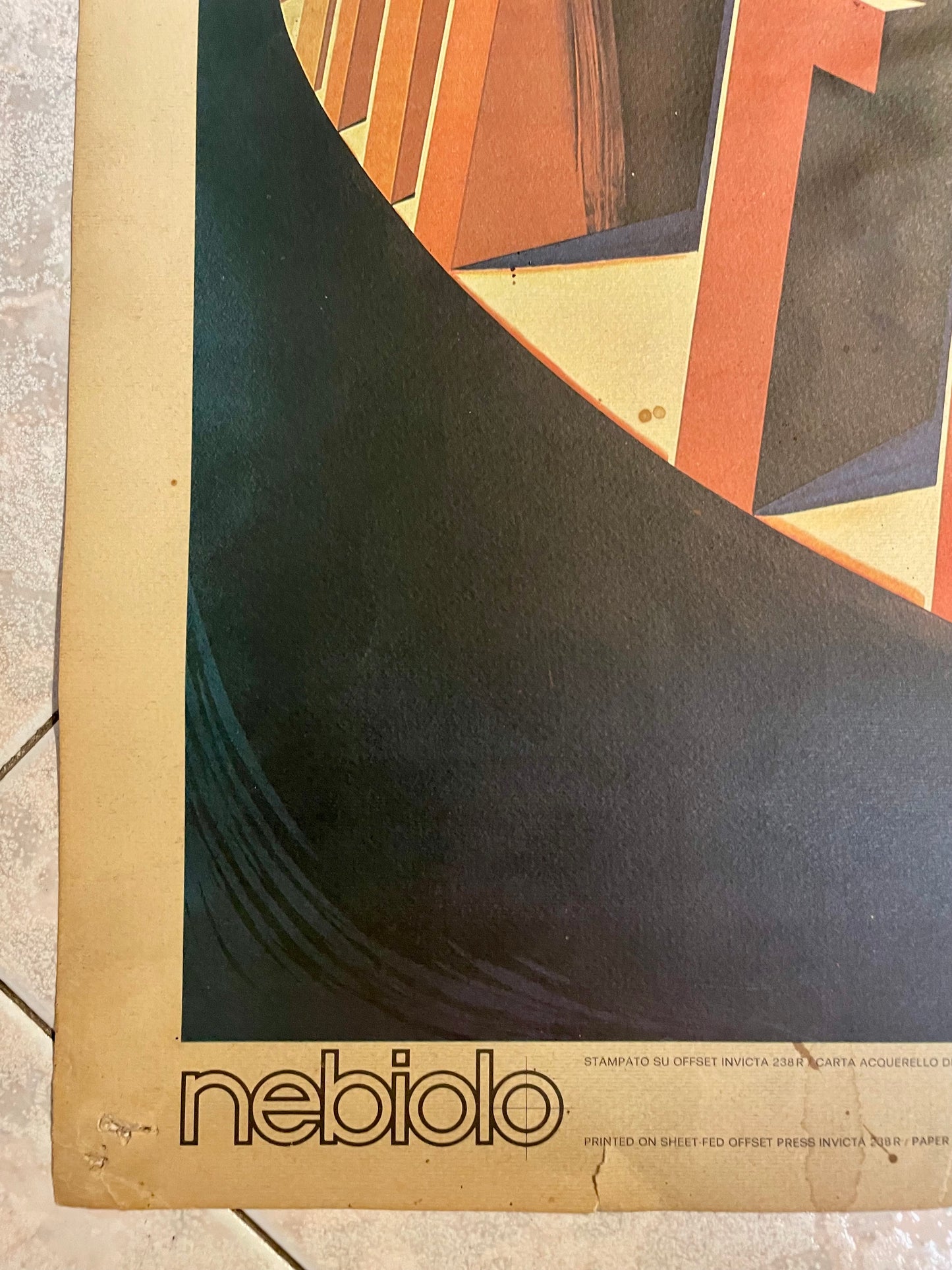 Manifesto futurista Riccobaldi per Fiat, ristampa rara Nebiolo/Fedrigoni anni ‘70