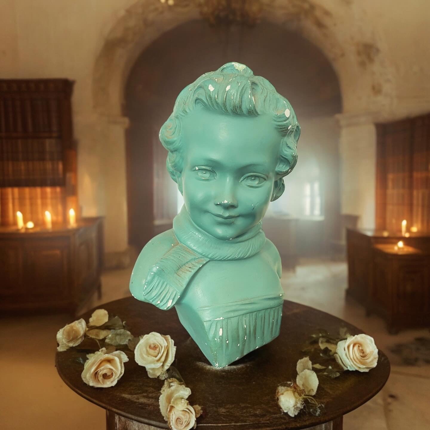 Antique Arnova plaster bust from the 1920s