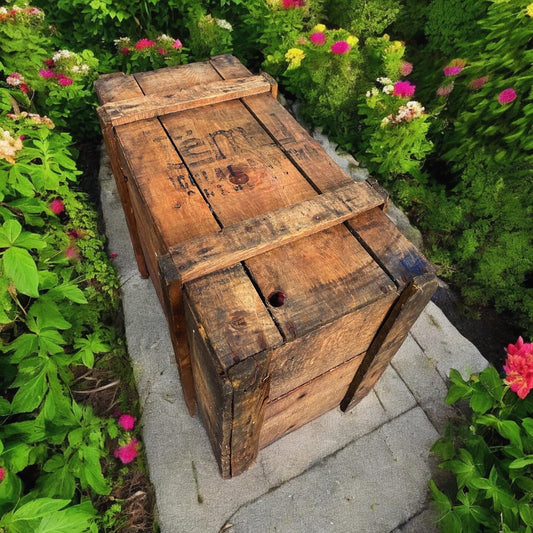 Large antique Grenoble warehouse chest