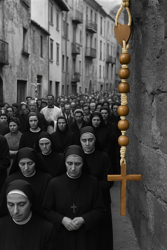 Rosario da processione Francescano lunghezza 1.02 mt da chiuso in legno
