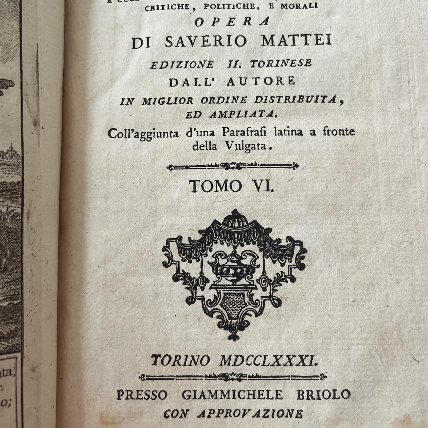 Libro Settecentina Salmi Mattei