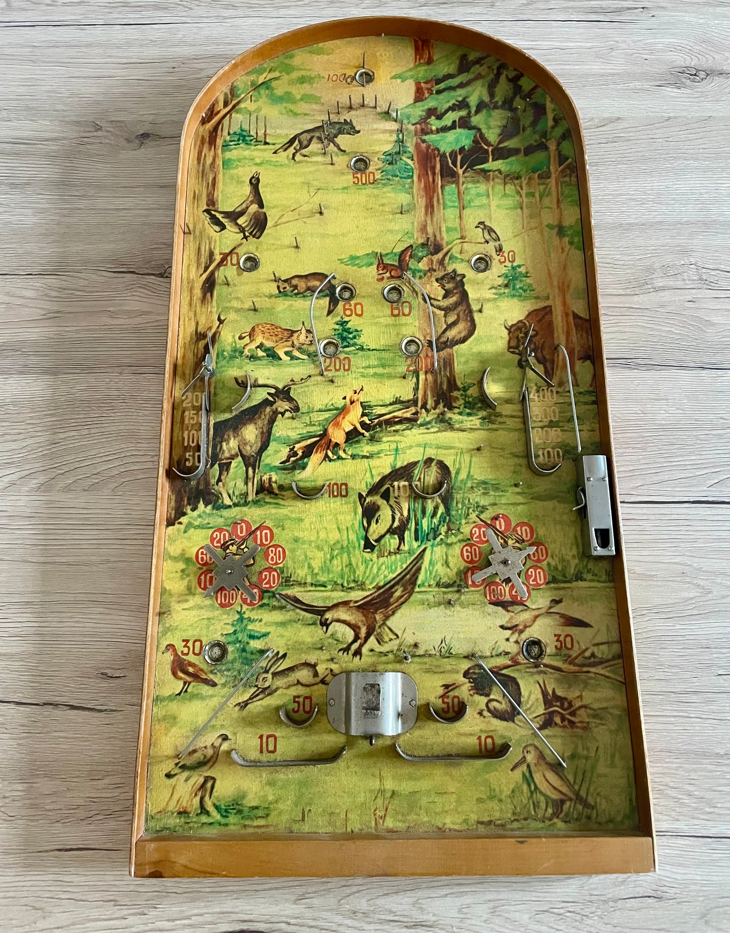 Flipper da tavolo francese con 3 biglie, gioco d’epoca anni ‘40 - ‘50