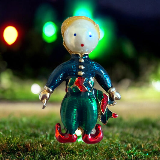 Spilla anni ‘60 metallo dorato smaltato