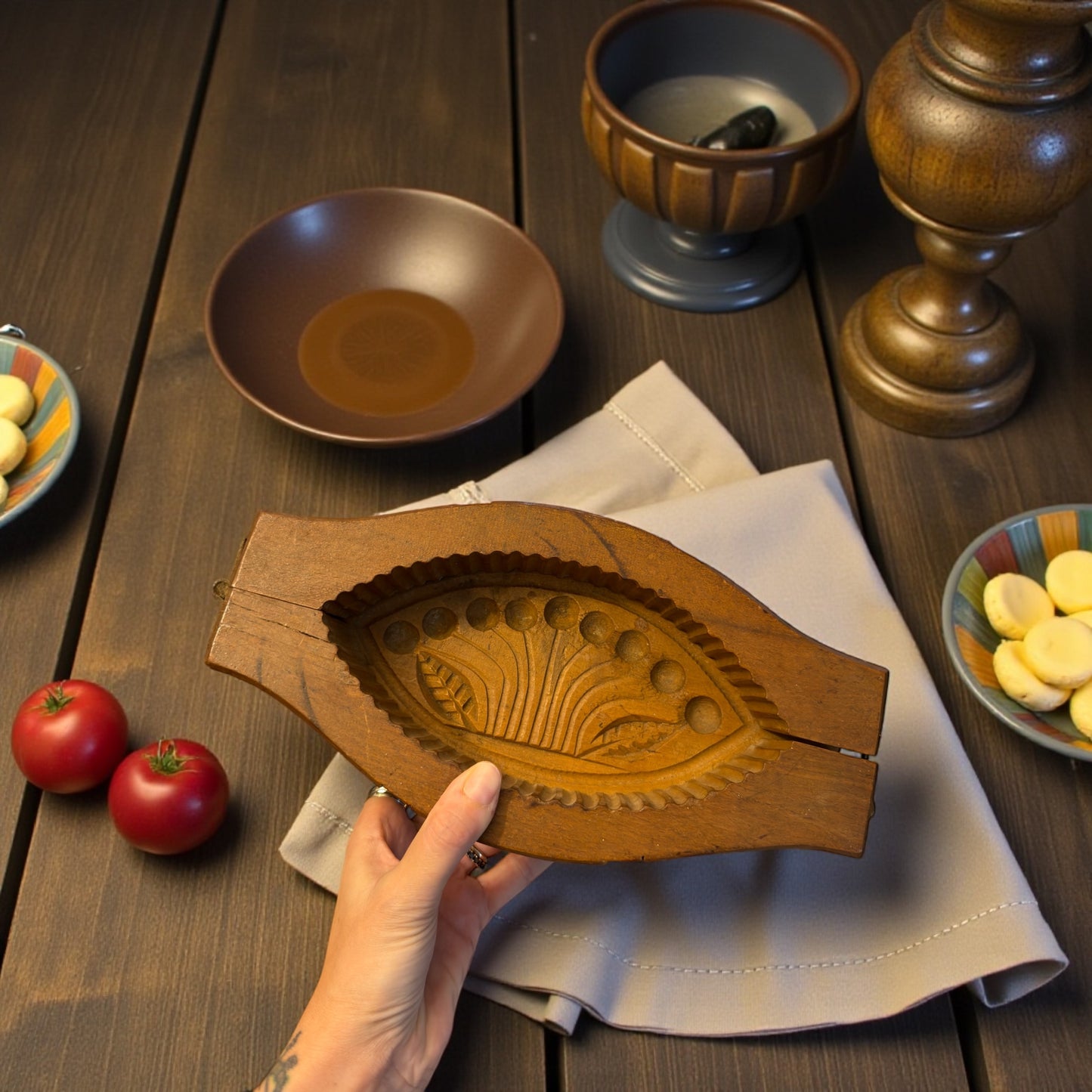 Grande antico stampo per burro, Alta Savoia ca primo ‘900