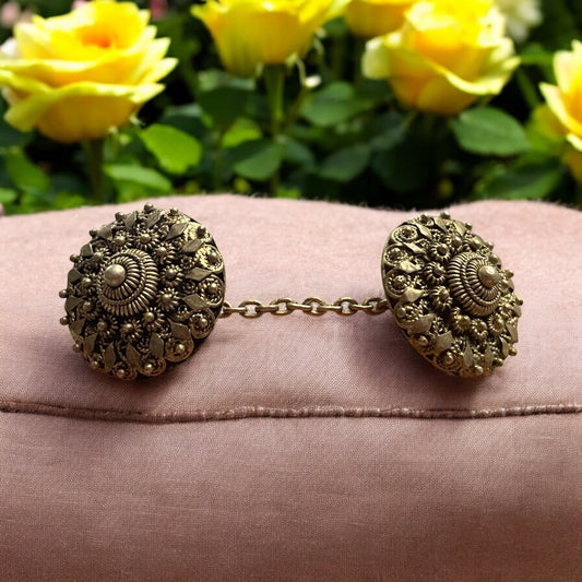 Antico gioiello chiusura da scialle o mantello, argento, anni ‘10 - ‘20