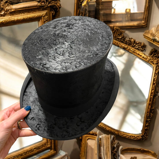 Cappello cilindro con cappelliera in feltro di pelliccia Belle Époque