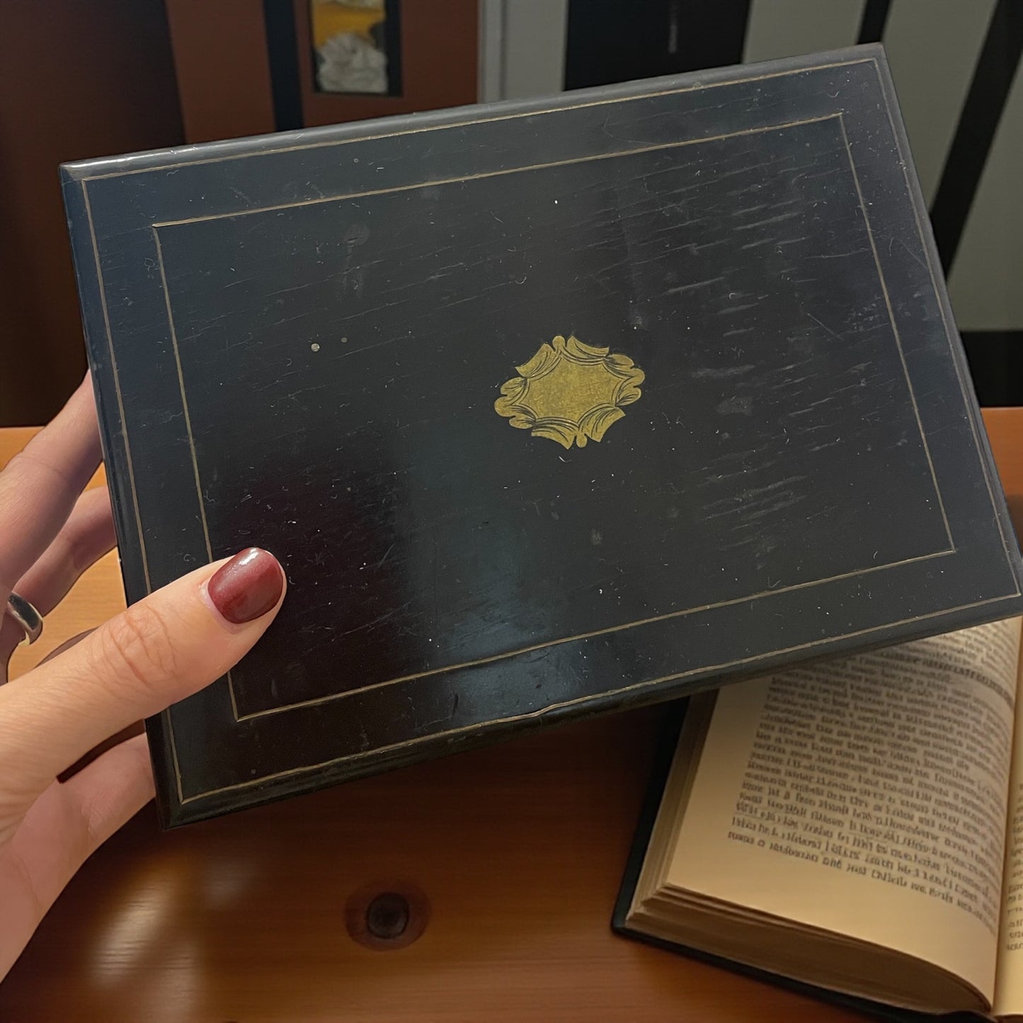 Antica scatola confanetto da scrittoio Napoleone III fine ‘800