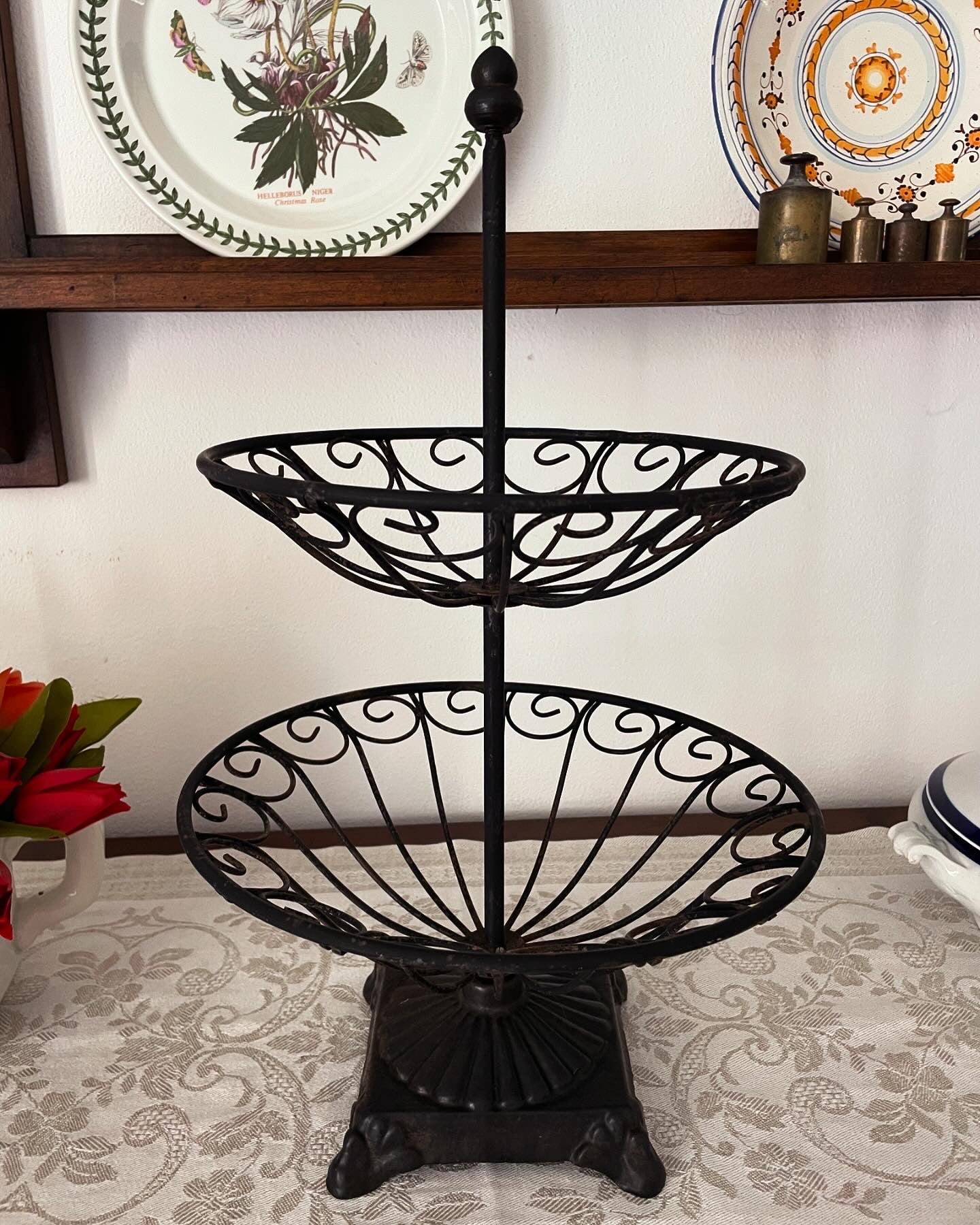 Vintage iron fruit stand