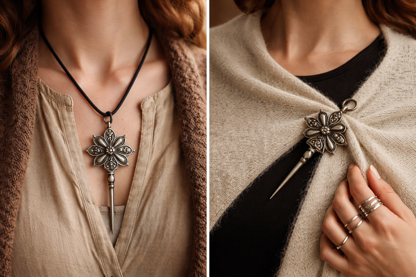 Grande fibula berbera in argento basso, punzonata a tergo, gioiello primo ‘900