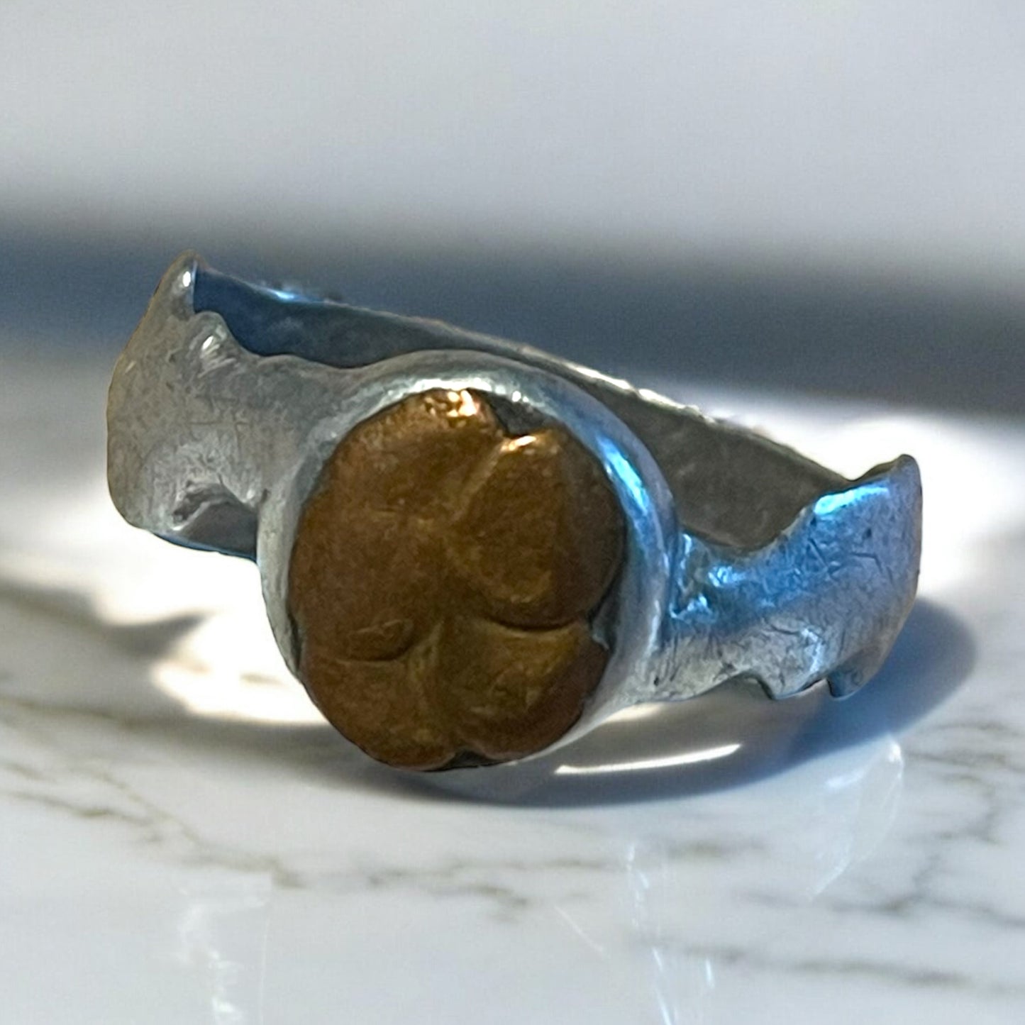 Anello trench art con quadrifoglio, Prima Guerra Mondiale