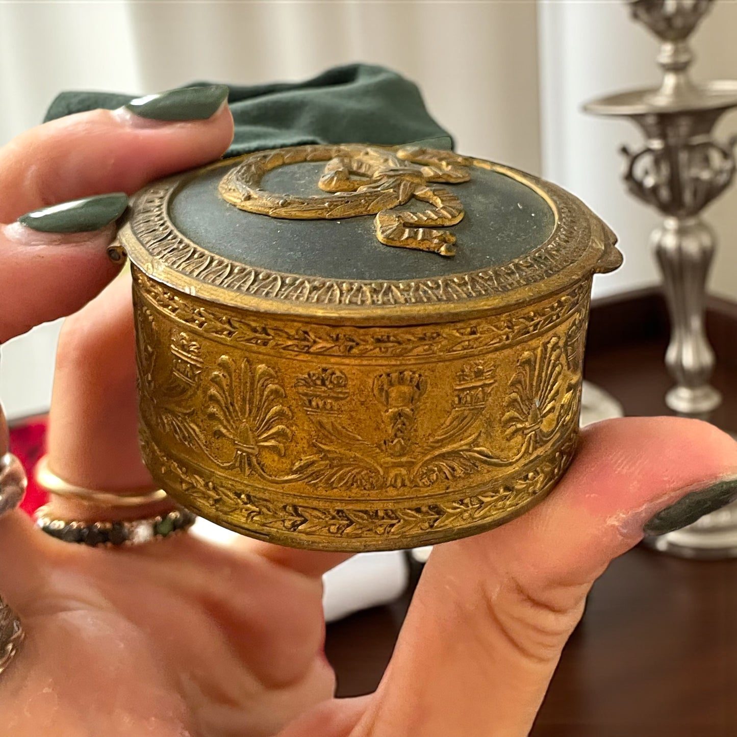 Scrigno da boudoir bronzo dorato ottocentesco