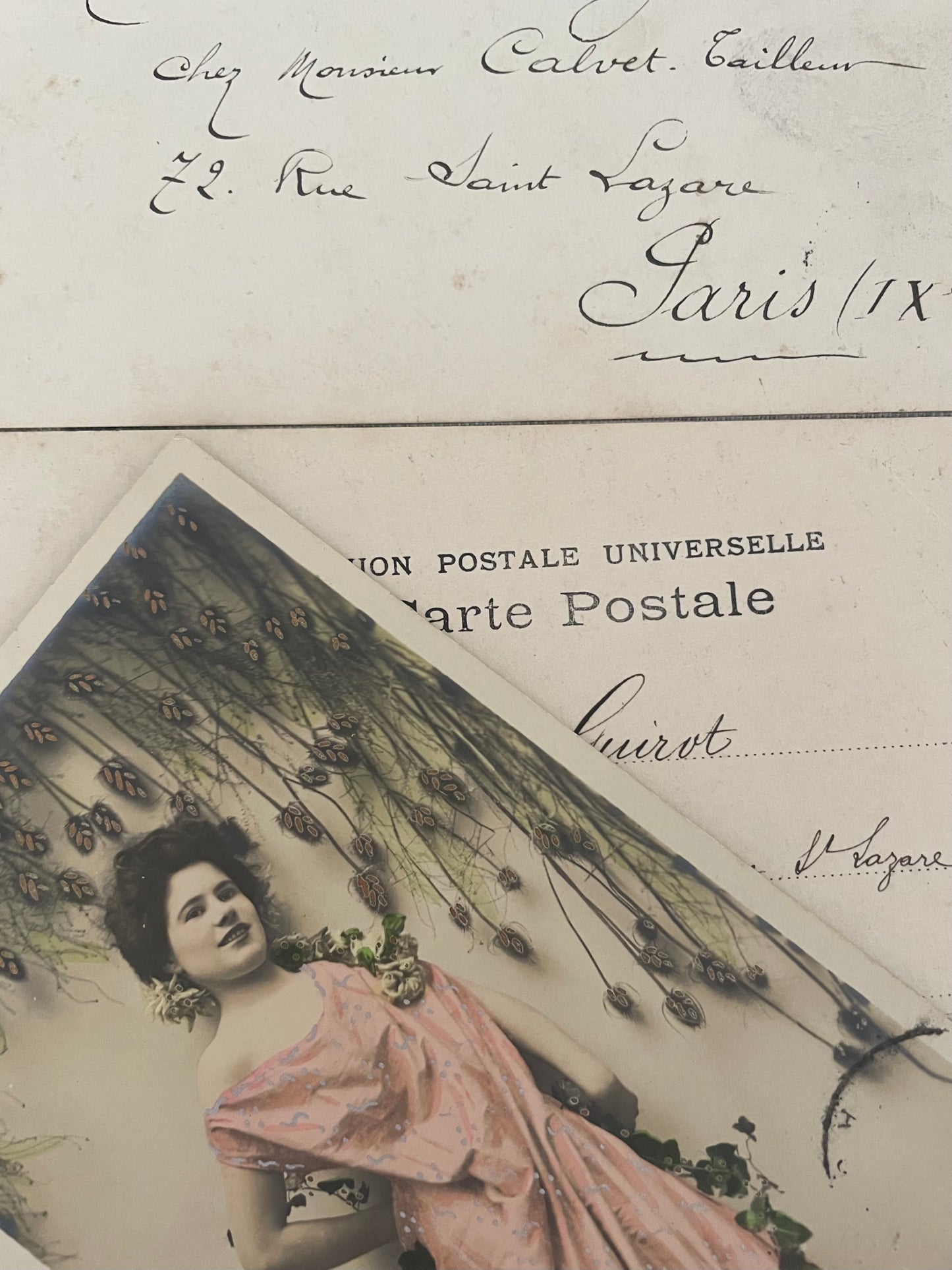 Lotto n. 6 antiche cartoline viaggiate 1904 con ritratti femminili scenici