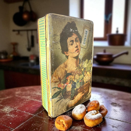 Scatola latta anni ‘30 - ‘40 Pavesi con Il Fanciullo di Caravaggio