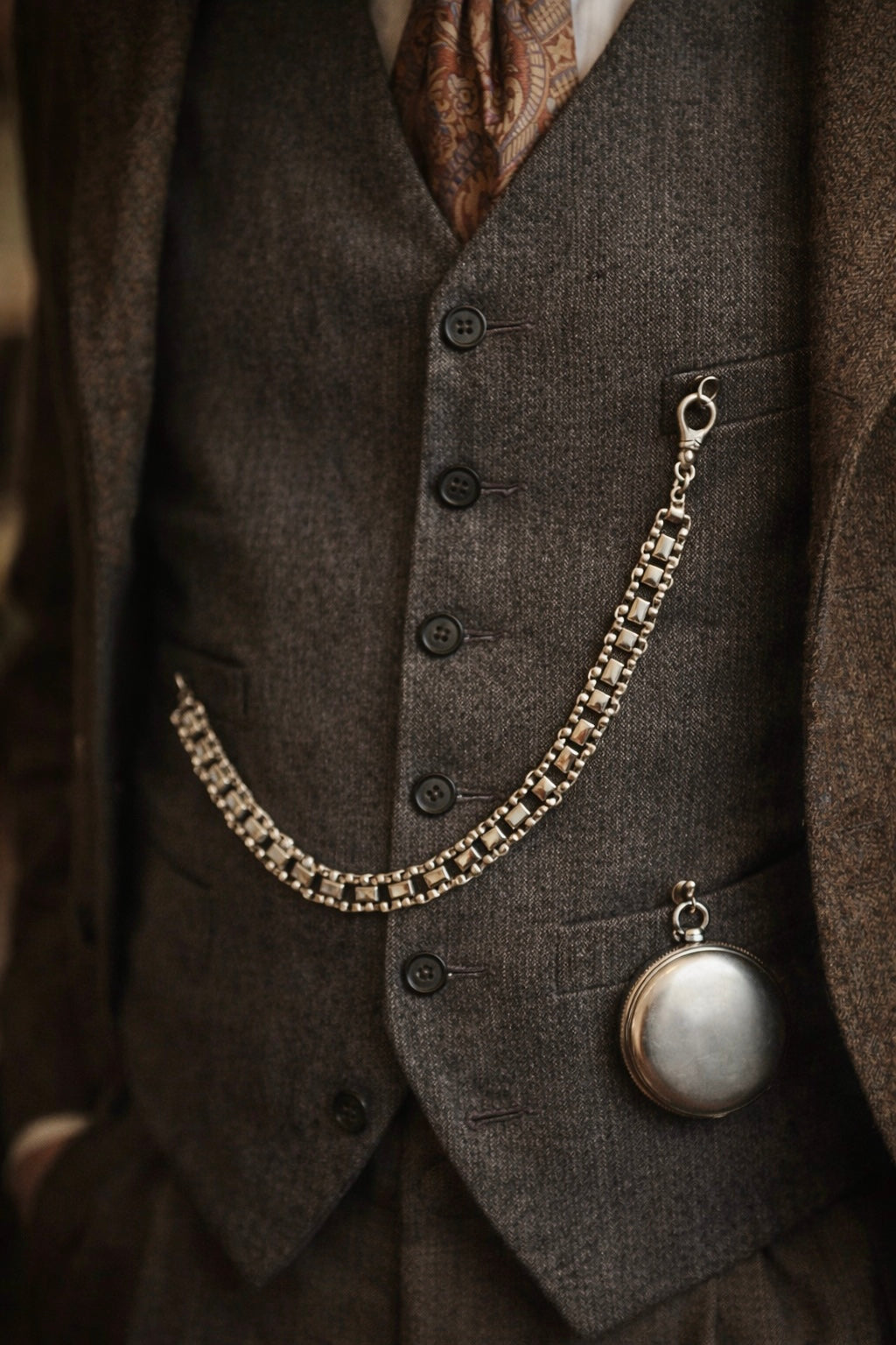 Antica Albert Chain trasformata in bracciale, argento francese, stupenda maglia