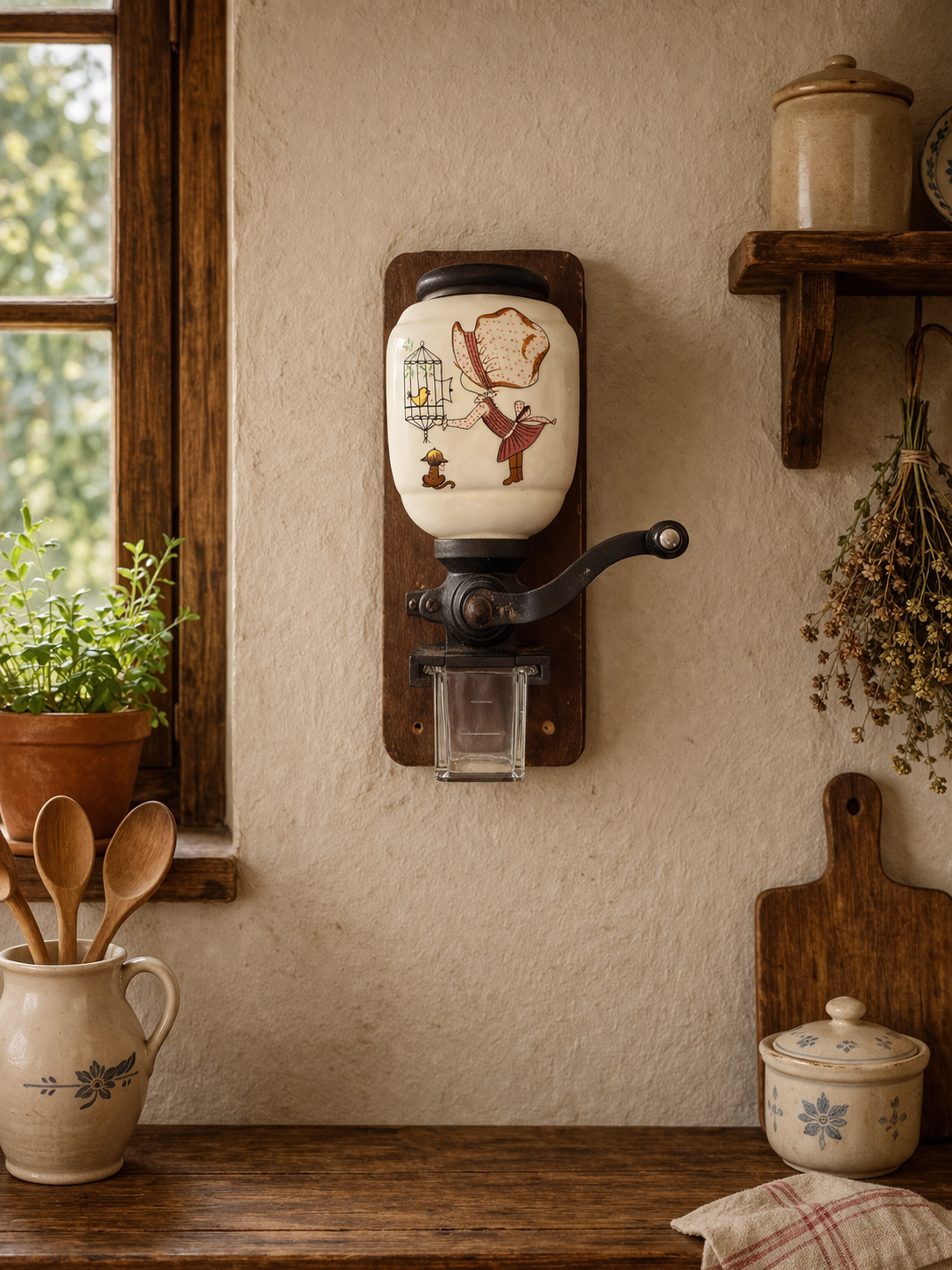 Macina caffè da muro vintage anni ‘70 Holly Hobbie
