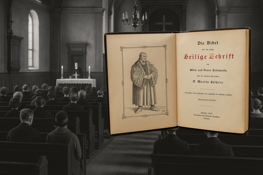 Antica Bibbia luterana del 1904 in caratteri gotici