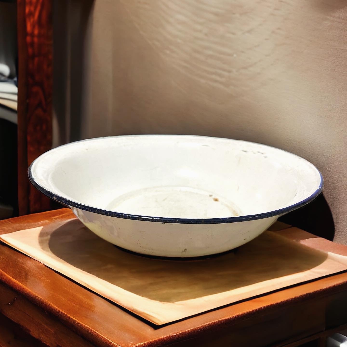 Antique enameled basin from the early 1900s