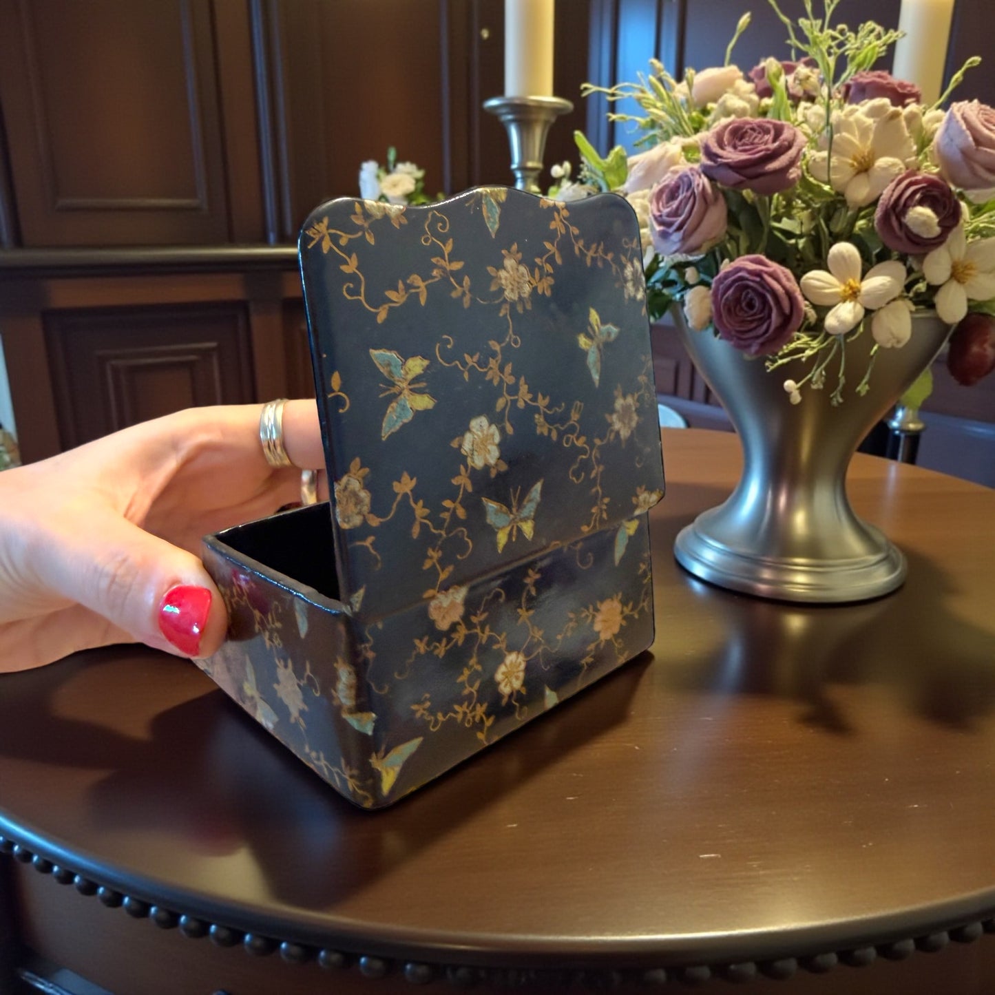 Antico Vesta Case in papier mâché Art Nouveau da casa