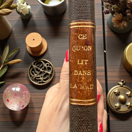 Libro antico di chiromanzia “Que qu’on lit dans la maine”, prima ed. 1906