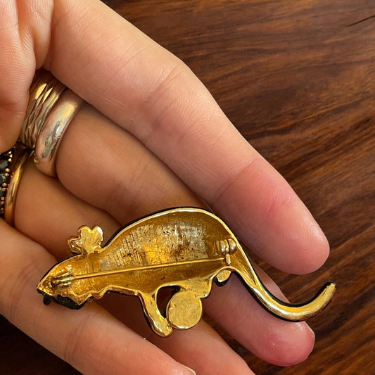 Spilla anni ‘70 - ‘80 gatto con pallina