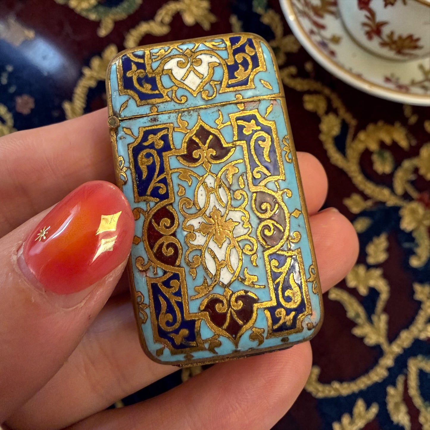 Antico Vesta Case in smalti cloisonné di gusto orientalista, Francia fine ‘800