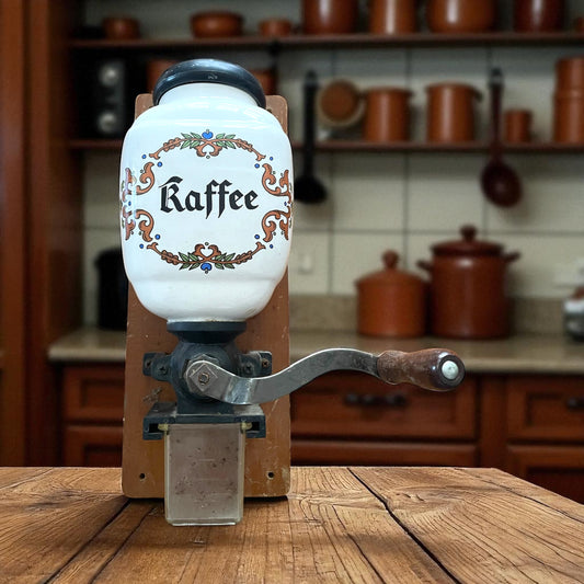 Macina caffè da muro tedesco in ceramica, anni ‘50