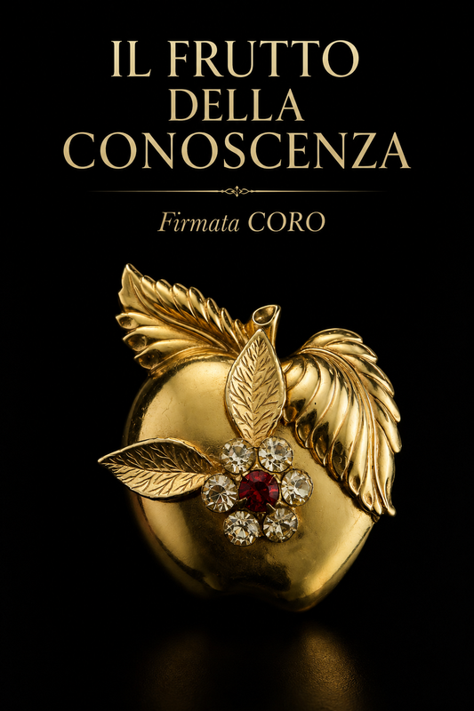 Spilla a guisa di Mela della Conoscenza firmata CORO, costume jewellery USA