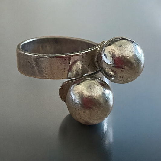 Anello modernista, anni 70 in argento 925 francese