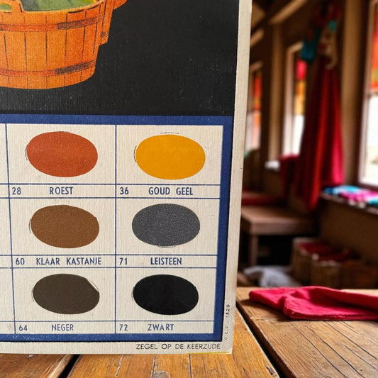 Cartonato pubblicitario tintura tessuti L’Alsacienne, anni ‘50 originale