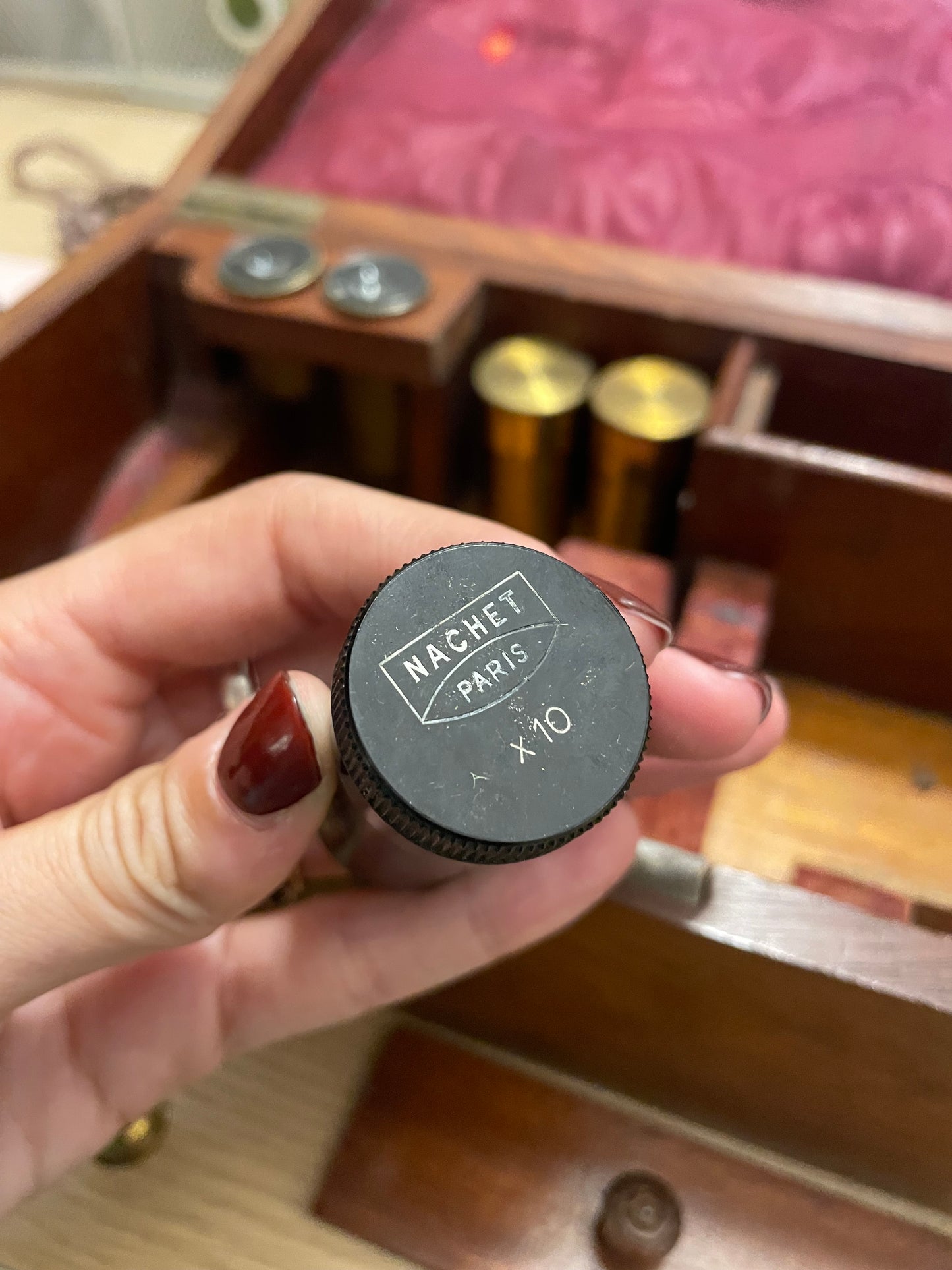 Microscopio museale Nachet con ottiche Zeiss di fine ‘800