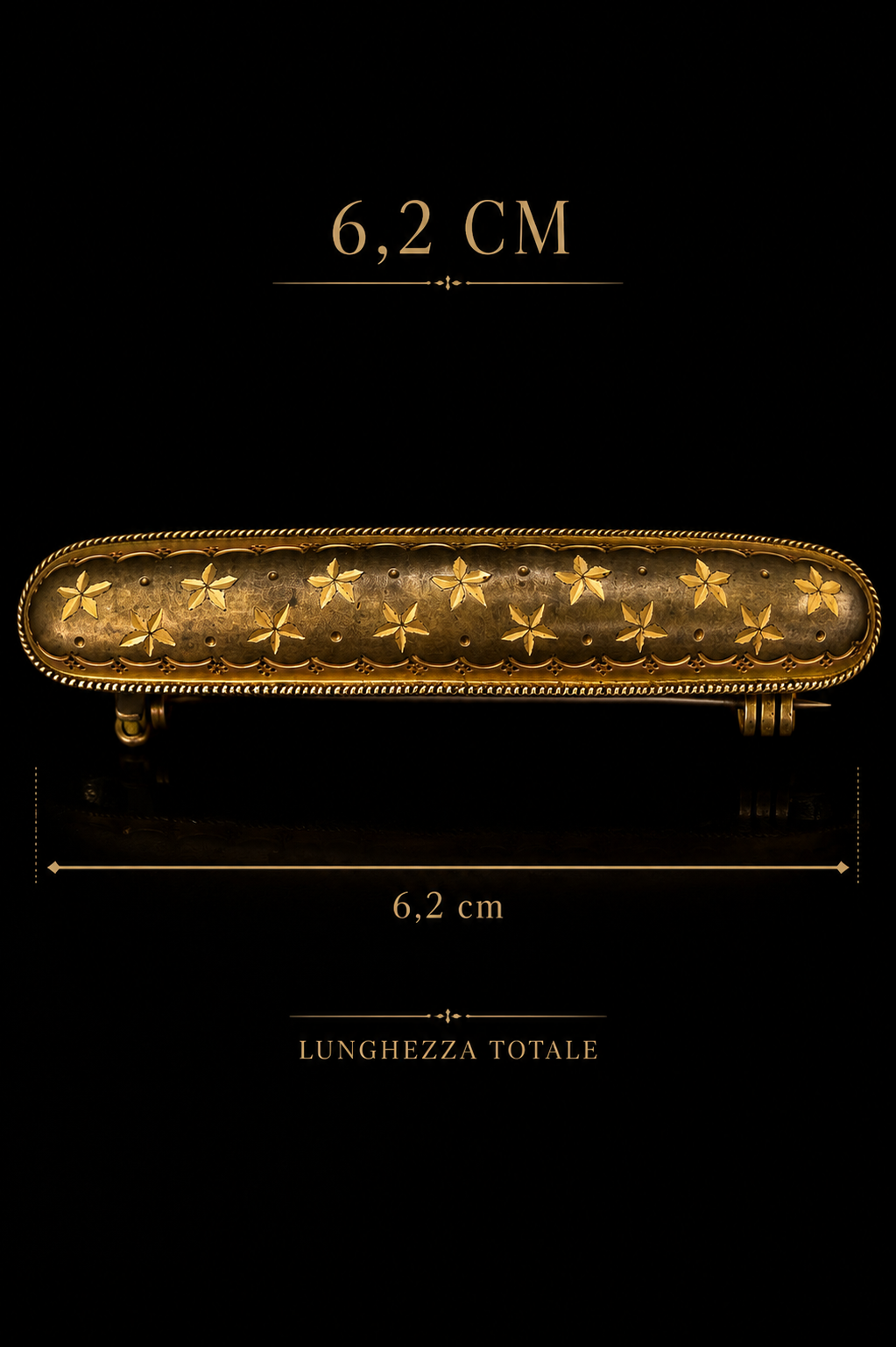 Antica spilla vittoriana autentica 1880 ca con cielo stellato, dorata