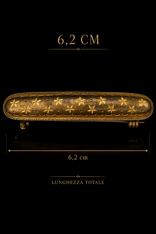 Antica spilla vittoriana autentica 1880 ca con cielo stellato, dorata