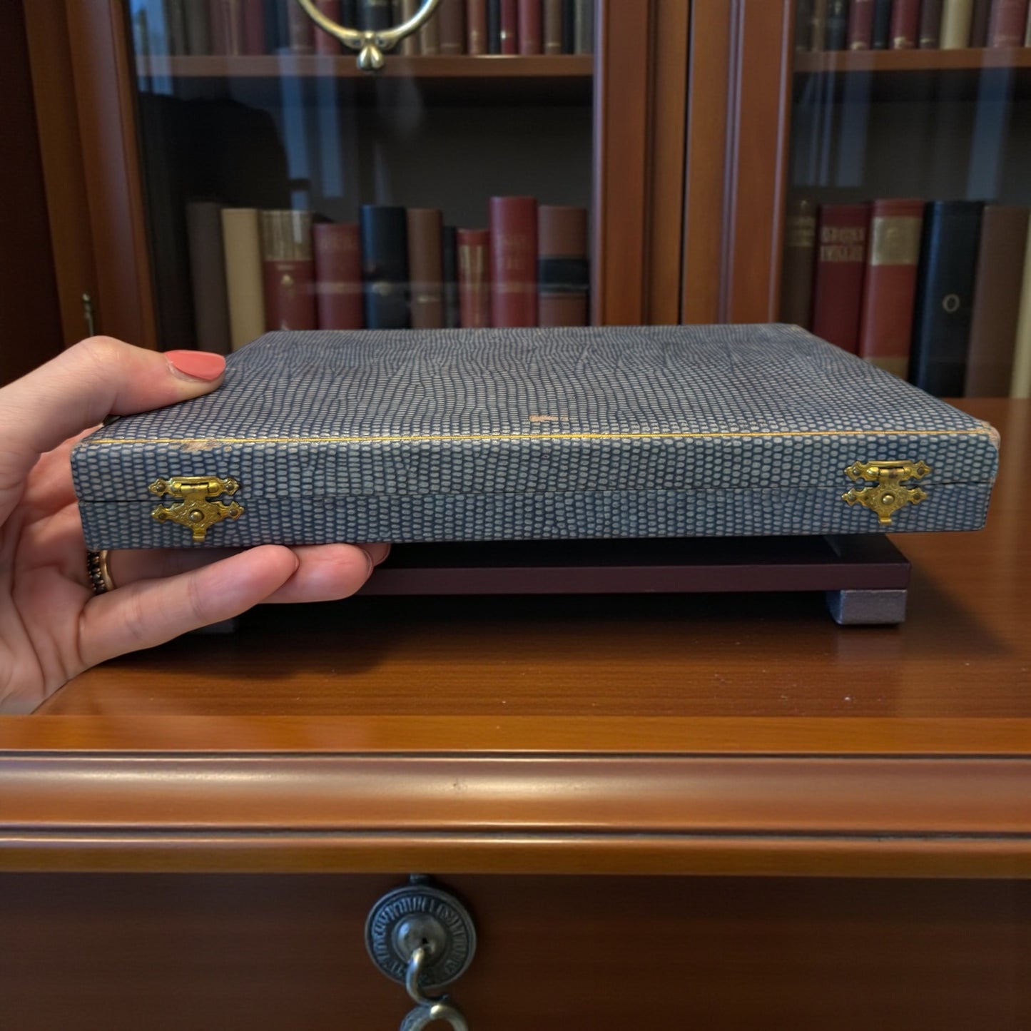 Antico set da scrittoio in custodia, art Déco, mai utilizzato condizioni perfette