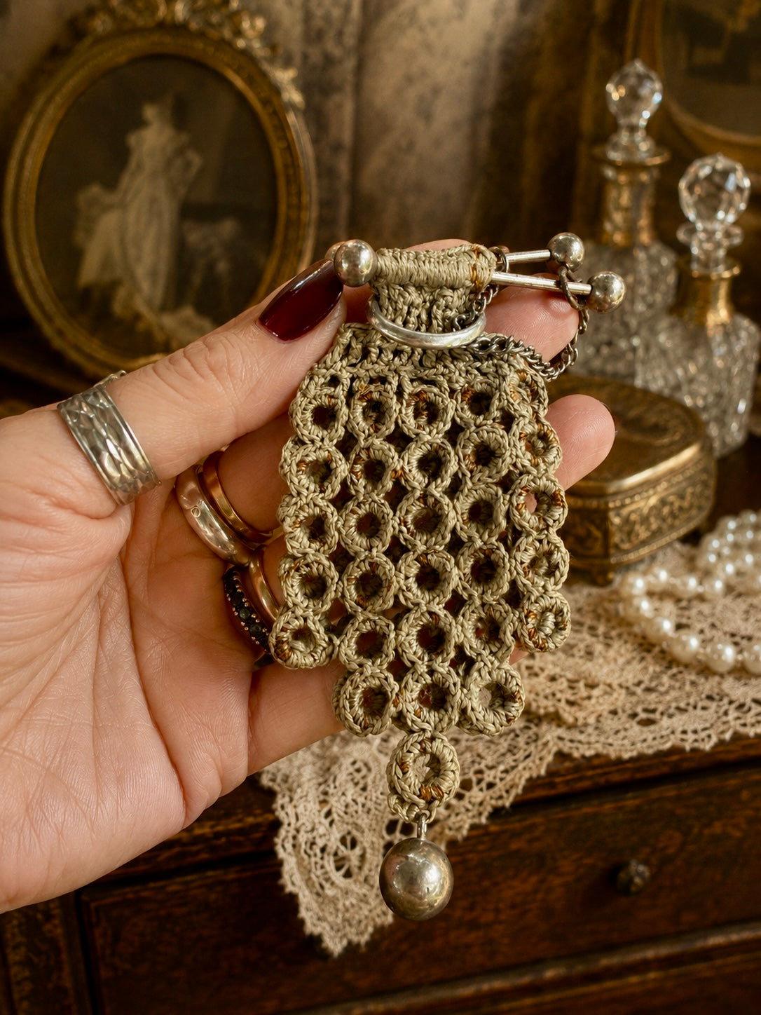 Ring mesh purse da chatelaine di fine ‘800, pezzo raro