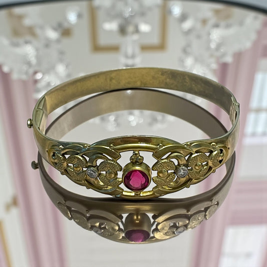 Bracciale rigido antico jugendstil, Boemia, prima metà ‘900