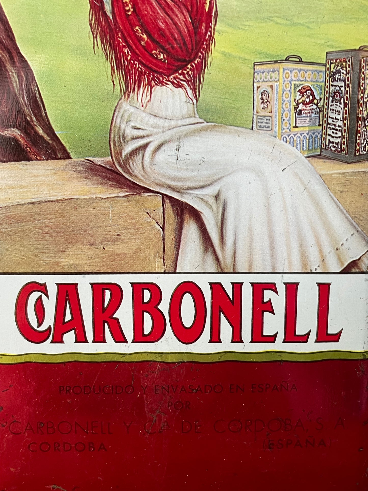 Grande latta olio spagnola vintage anni 50-60