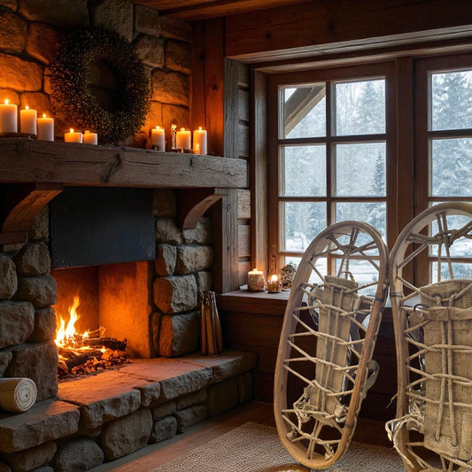 Ciaspole antiche in legno ricurvo e corda, anni ‘40-‘50