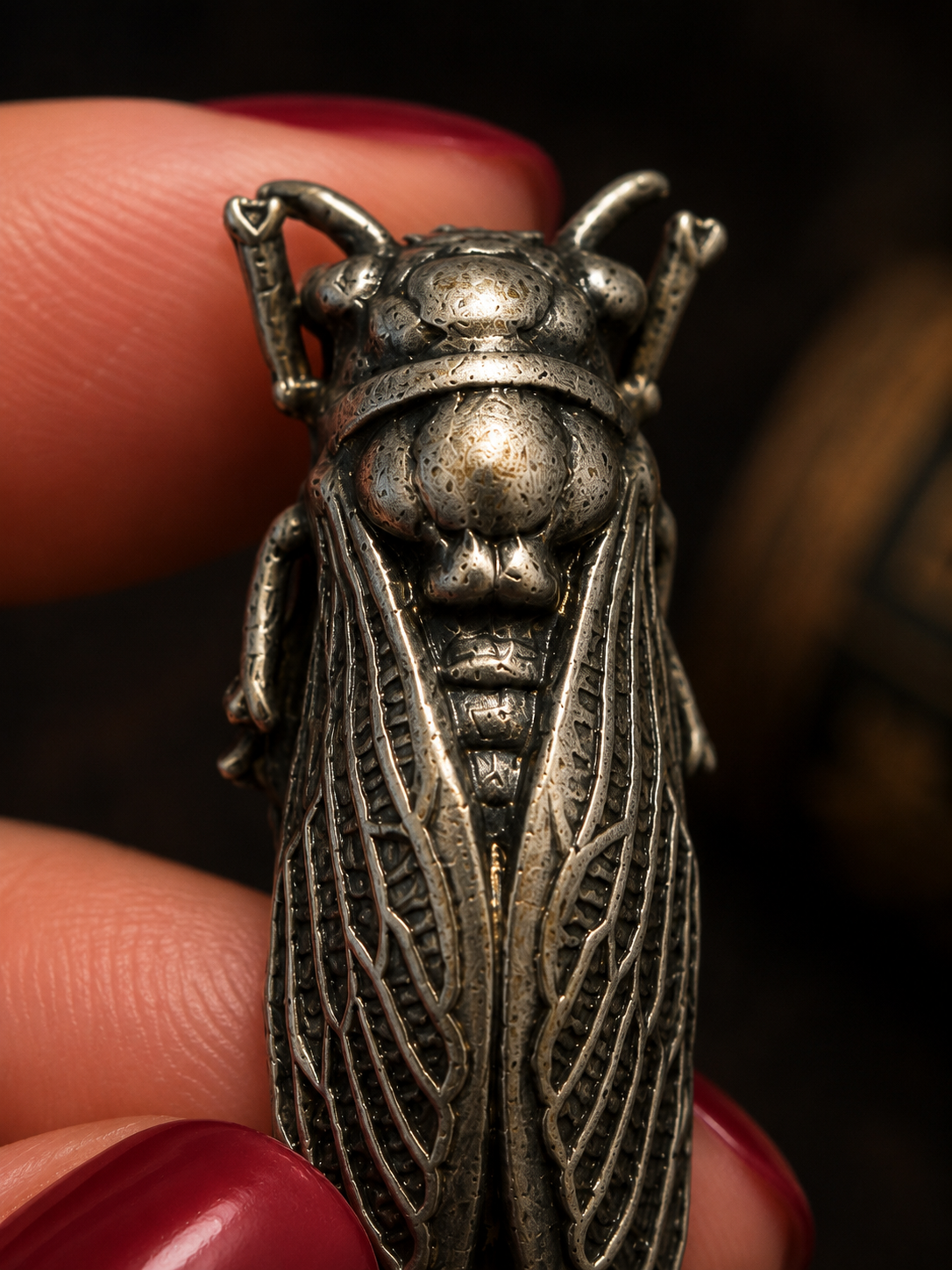 Spilla gioiello liberty cicala placcata argento