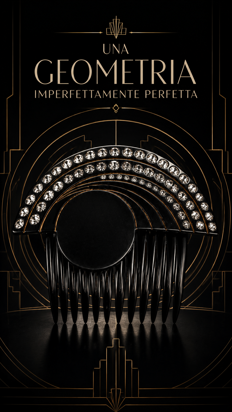 Gioiello Pettinessa da acconciatura tra tardo déco e futurismo, anni 40-50