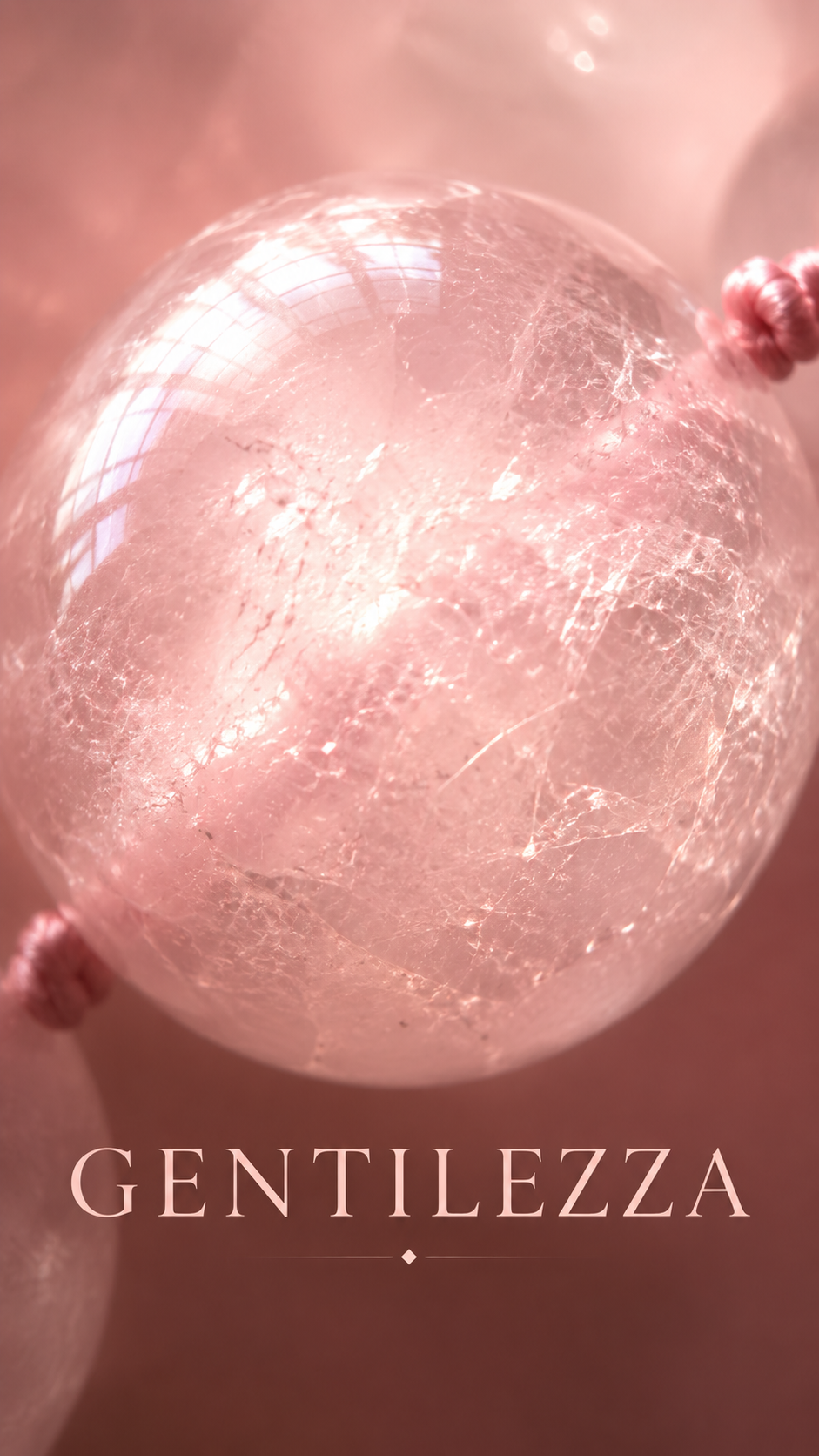Collana collier in perle di autentico quarzo rosa infilate a mano, chiusura dorata a conchiglia, anni ‘60