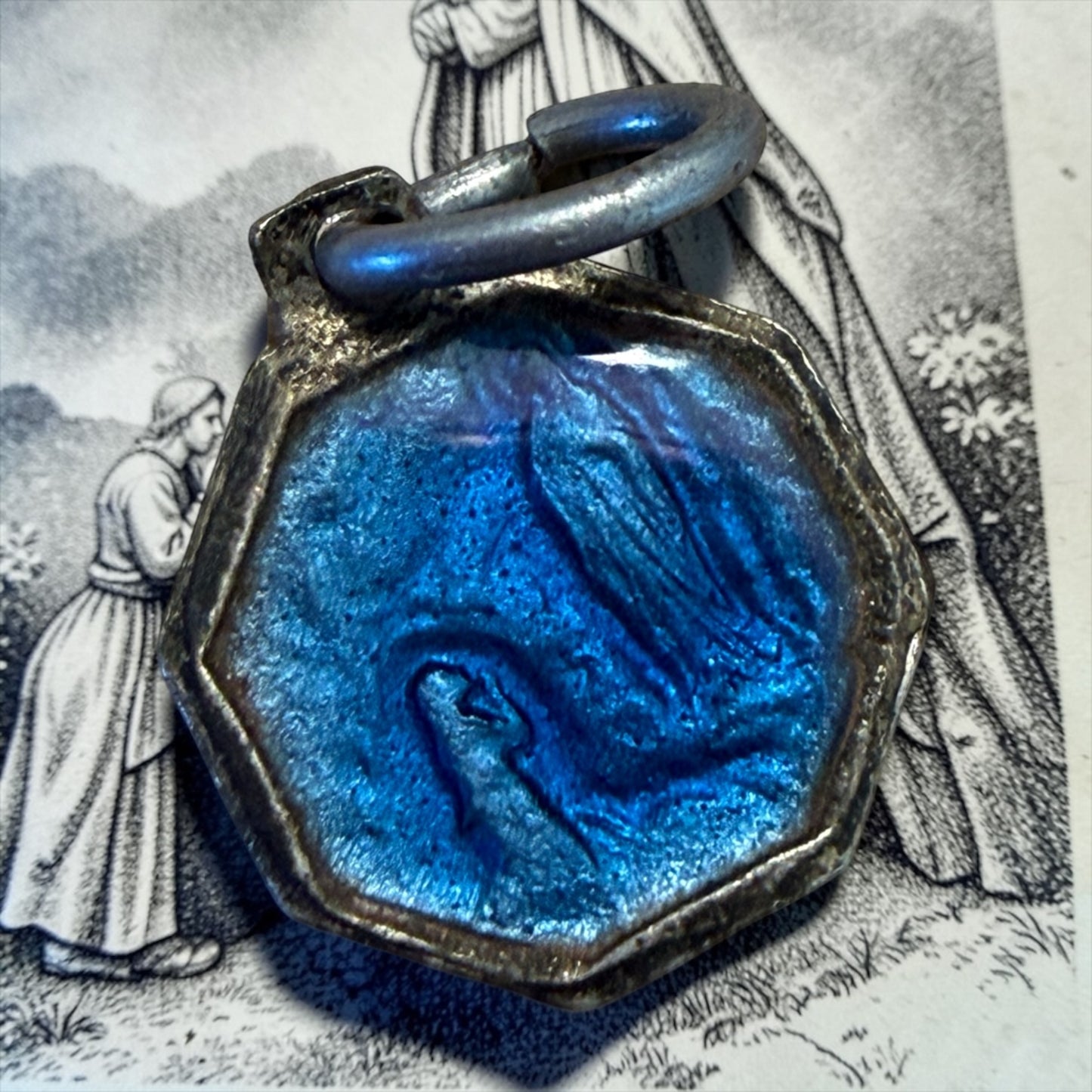 Tris medaglie sacre Mariane di cui due in argento prov. da Lourdes, fine ‘800 primo ‘900
