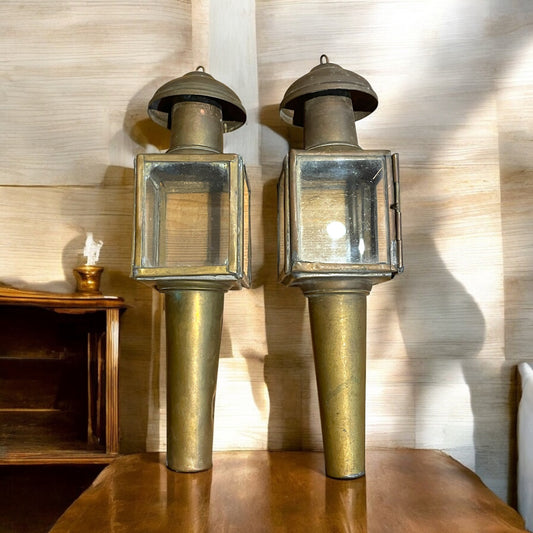 Coppia fanali da calesse antichi, ‘800-‘900