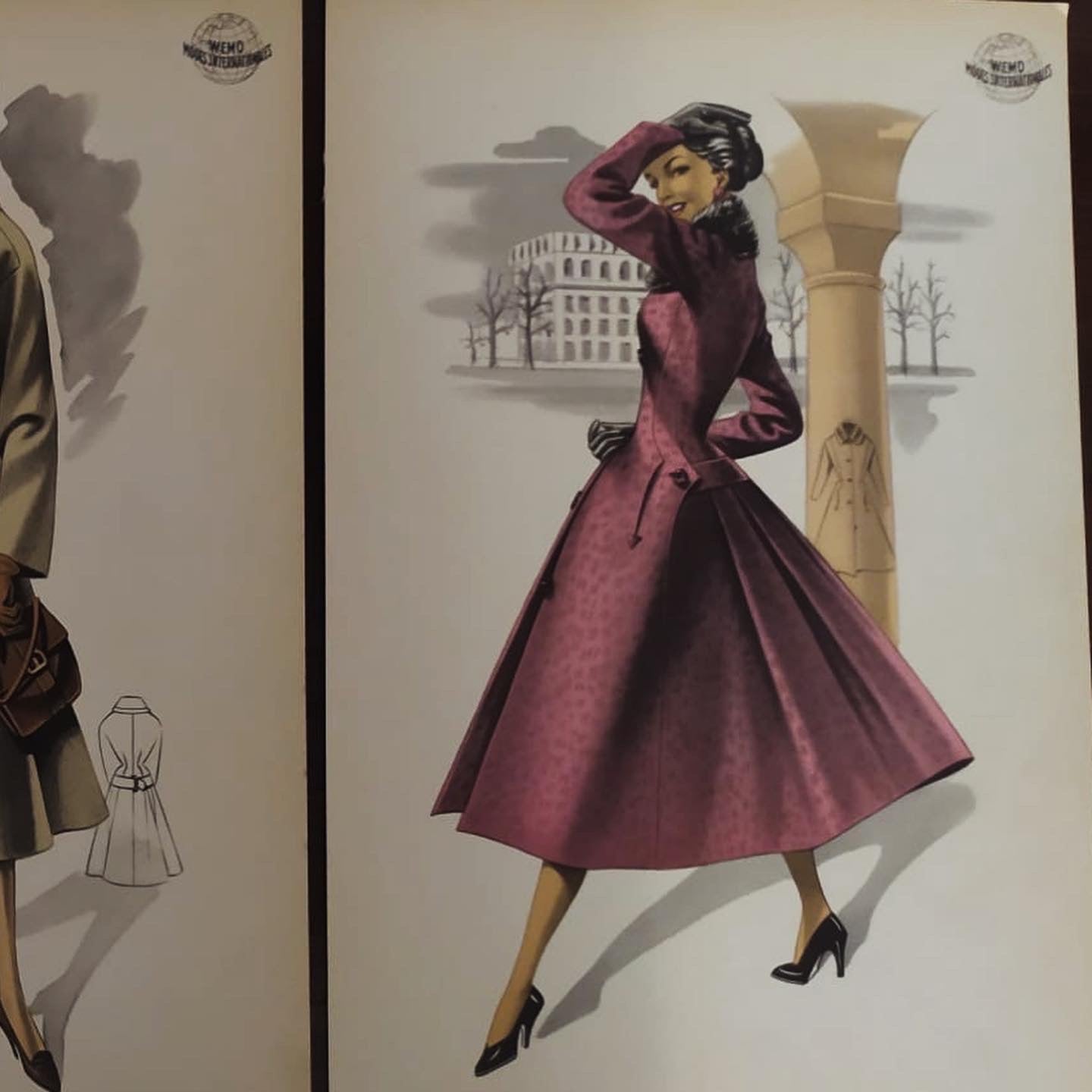 Antichi bozzetti di moda anni 40