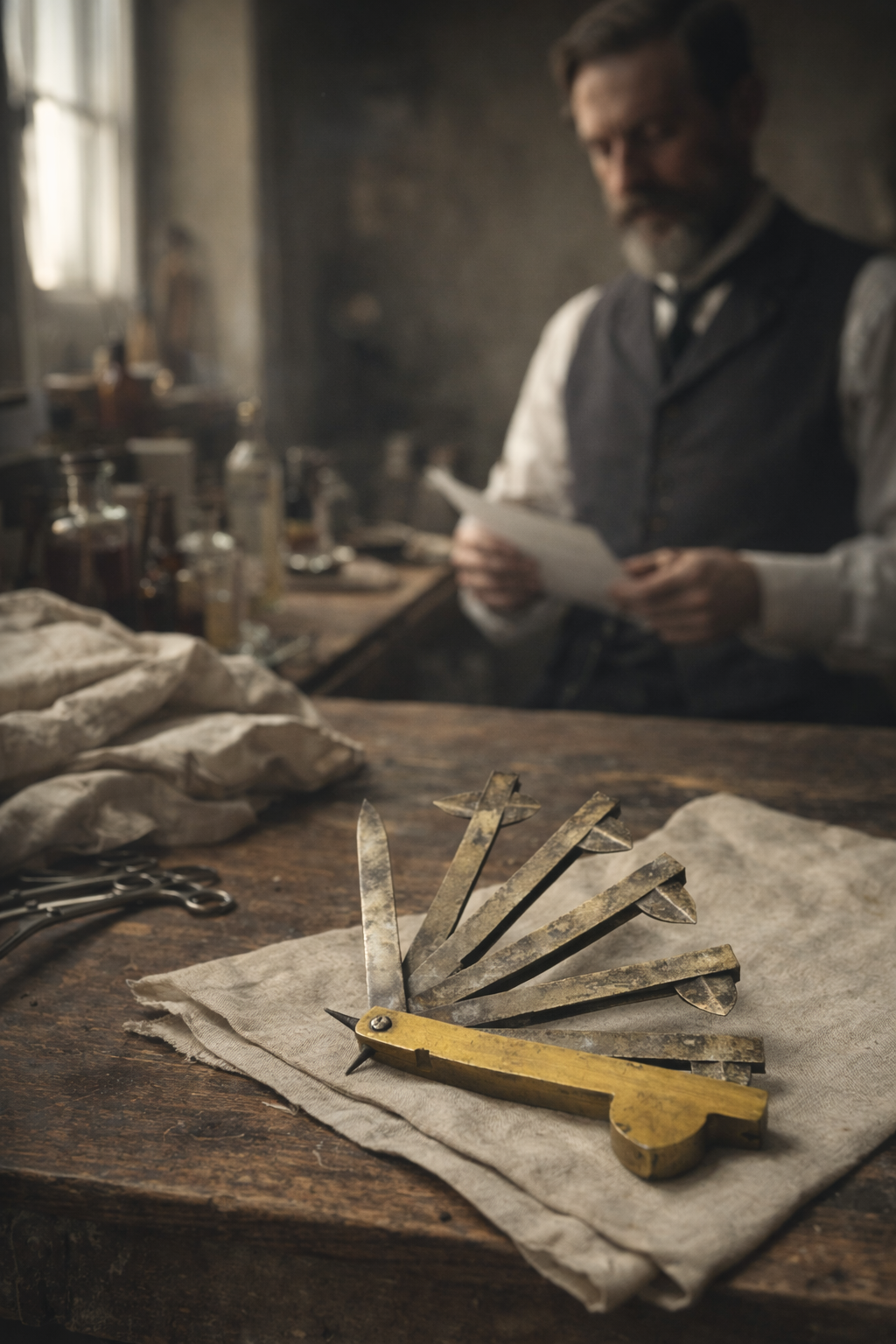 Antico scarificatore, strumento medico veterinario per salassi